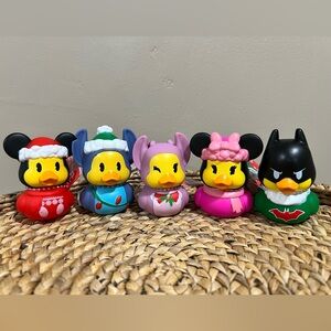 Disney Holiday Duck Lot Of 5 Mickey, Minnie, Stitch, Angel & Batman 2025